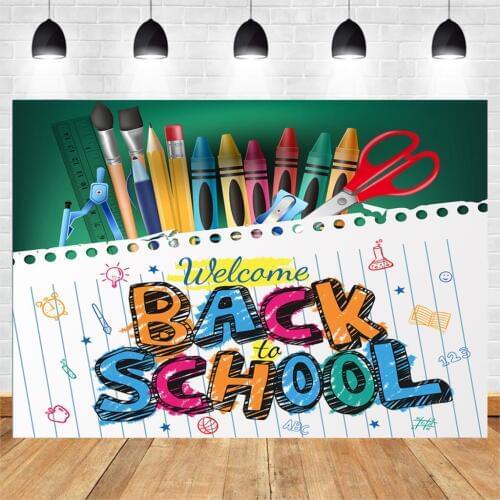 BEIPOTO Back to School Backdrop for Children school students Photography Background Photo Booth Props Vinyl Party Banner B208