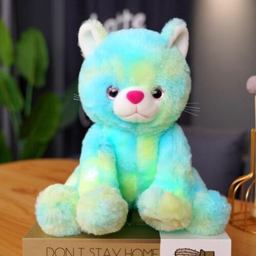 25CM Creative Light Up LED Cat Plush Toy Stuffed Animals Luminous Pillow Colorful Glowing Doll Kids Girls Christmas Gifts