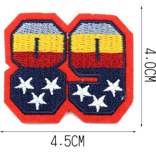 JOD 4.5*4cm German Flag Number 89 Embroidery Patch Applications for Clothes Stickers Iron on Patches for Clothing Decorations