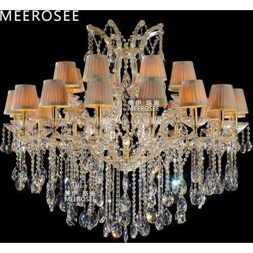 Classical Chandelier Light Fixture Big Crystal Chandeliers Lighting Crystal Lamp for Foyer, Lobby, Villa 24 Lights Hanging Lamp