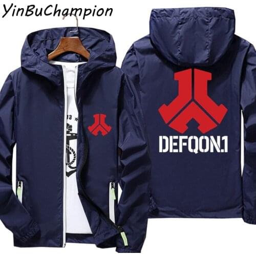 Defqon 1 Bomber Jackets Zipper Mens Casual Windbreaker Thin Reflective Defqon Hooded Coat Outwear Jacket Sports Pilot Oversized