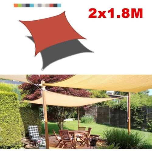 2x1.8M Summer Outdoor Waterproof and UV Shade Sail Oxford Cloth Rectangle Shade Canvas Garden Terrace Canopy Camping Sun Shelter