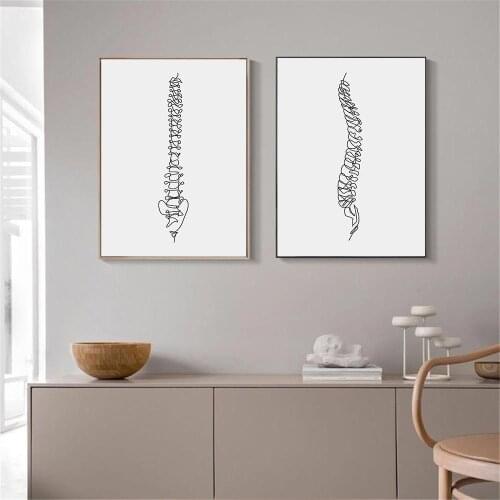 Human Anatomy Artwork Medical Wall Art Canvas Painting Muscle Skeleton Pictures Vintage Print Nordic Postes Education Home Decor