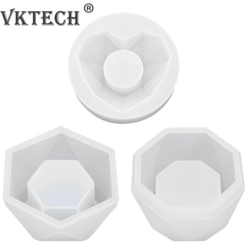 Reusable 3D Silicone Molds for Epoxy Resin Succulent Flower Plant Pot Concrete Cement Clay Mold Resin Candle Soap Making Mould