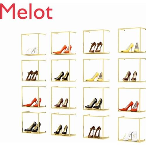 Fashion Custom European Iron Wall Shoe Rack Modern Simple Wall Hanging Window Display Shelf living Room Decoration Home