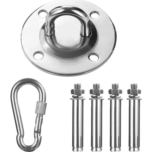 Multi-Function Stainless Steel Ceiling Wall Hook Ceiling Mount Yoga Hammock Hook Metal Base Hanging Set for Aerial Yoga