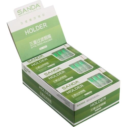 120PCS Disposable Cigarette Holder Mouthpiece Abandoned Cigarette Filter Tip Tobacco Triple Tar Filtration Cleaning Holder Gift