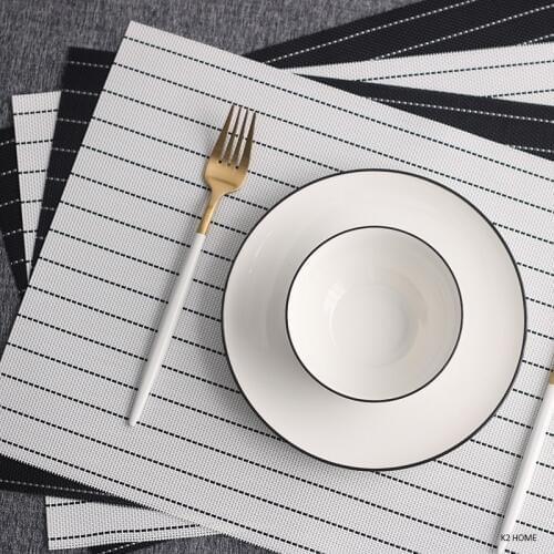 Table Mat Set Pack of 4PCS Home Washable PVC Placemats Crossweave Woven Table Mats Heat-Resistant Place Mat Easy to Clean