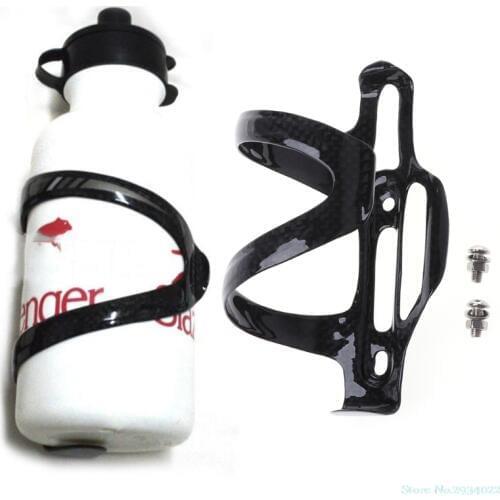 New 1 set Carbon Fiber Bicycle Bike Water Bottle Holder Adjustable Side Open Cage Kit Drop Ship