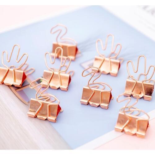 15pack/lot NEW Rose Gold Long Tail Clip Dovetail Paper Clips Trombones Fourniture Bureau Teacher Material Oficina Clips Book