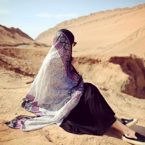 2018 New Vintage Flower Print Scarves Shawls Cotton Floral Blossom Wrap Hijab Muffler Free Shipping