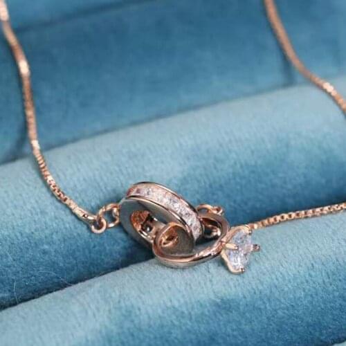New Top Quality Beautiful Shiny Circle Crystal Circle And Ring Bracelet For Woman Copper Bracelet Woman Jewelry