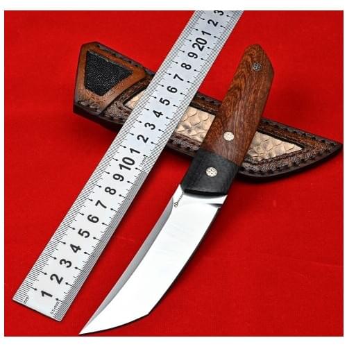 Survival Hunting Knife Outdoor Camping Knives D2 Steel Fixed Blade Wooden Handle Tactical Self Defense Military Knives EDC Tools