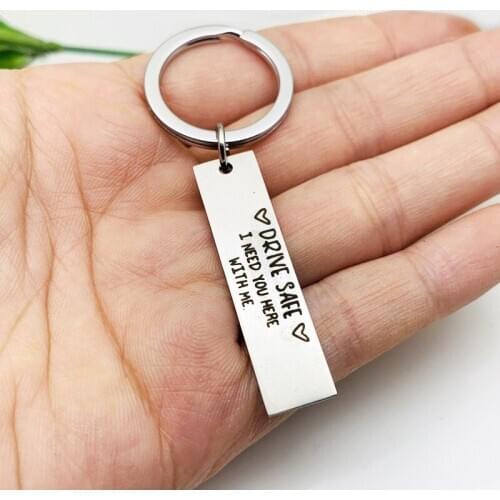 Oeinin Creative Keychain Man Drive Safe I Need You Here Key Chain Bags Letter Color Key Ring Alloy Pendant Accessories Brelok