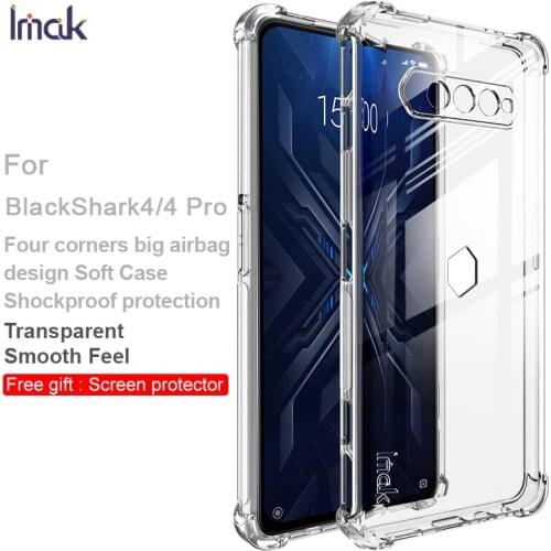 For Xiaomi Black Shark 4 Pro IMAK Shockproof Conners Airbags Soft TPU Back Cover Case for Xiaomi BlackShark 4