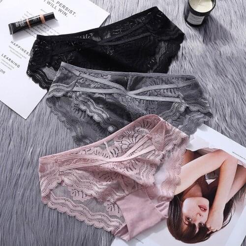 Princess high-end silk youth panties feminine lace fashion transparent little ladies panties