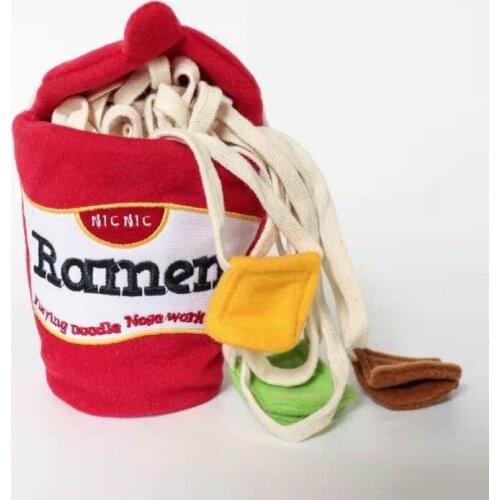 Cloth Dog Toy Cute Lamian Noodles Style Hide and Seek Food Leakage Gift 7cm x 13cm Interactive Smell Dog Supplies