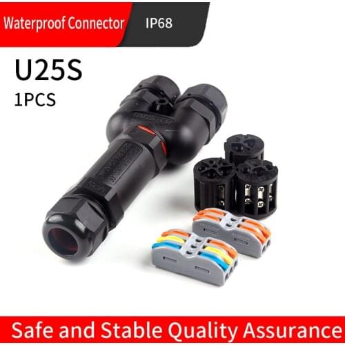 IP68 Waterproof Connector U25S 2/3/4Pin Electrical Terminal Adapter Wire Connector Screw connector LED Light Outdoor Connection
