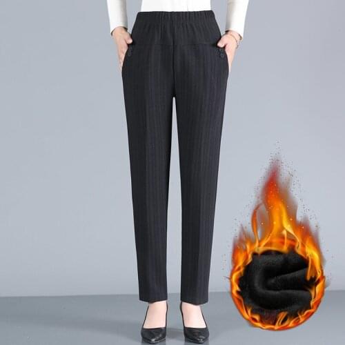 High Waist Straight Pants Women Casual Loose Korean Style Thick Plus Velvet Autumn Winter Fashion New Trousers Femme