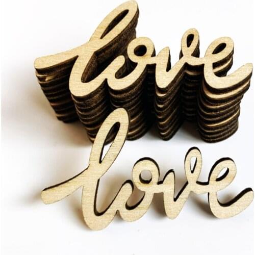18Pcs/set Rustic Wooden Love Letters Wood Decor Vintage Chic Craft Scrapbook Wedding Party Table Decorations Valentines Day
