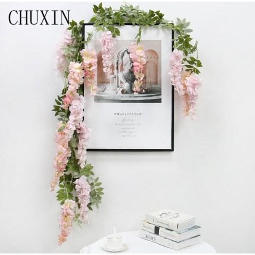 185 cm/batch of artificial silk wisteria flowers Christmas home wedding car ceiling wedding decoration strip diy wreath gift