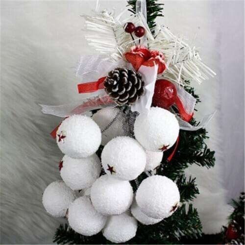 2-6cm Diameter White Solid Foam Ball Snow Powder Ball String Christmas Decoration For Shopping Mall Window Tree KK03