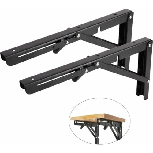 2 Pcs Triangular Partition Folding Shelf Brackets Heavy Duty Stainless Steel Wall Mounted Triangle Shelf Stand Home Parts