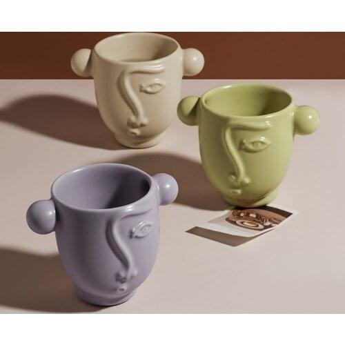 260ml Creative Abstract Face Mug Porcelain Personalized Coffee Tea Water Milk Cup Handmade Nordic Home Kitchen Table Decor Gifts