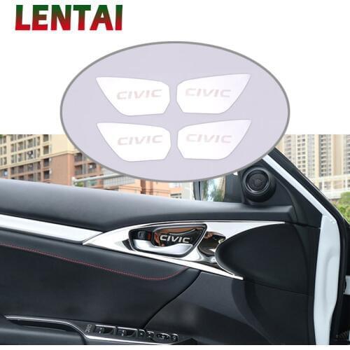 LENTAI 4pcs Auto Car Styling Stickers For Honda Civic 2018 2019 2016 2017 10th Accessories Door Handle Bowl Covers
