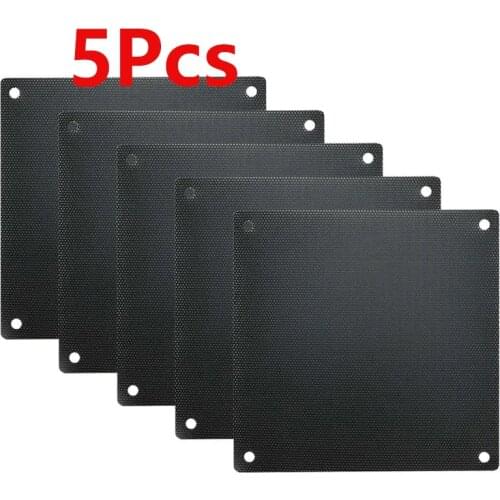 5PCS 80mm 90mm 120mm 140mm Cuttable Black PVC PC Fan Dust Filter Dustproof Case Computer Mesh Cooling Ultra Fine Dustproof Cover