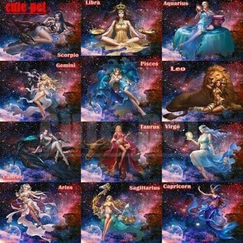 Full Square Drill Twelve Constellations diamond Painting 5D Embroidery full round Diamond CrossStitch DIY Mosaic Home Wall Decor