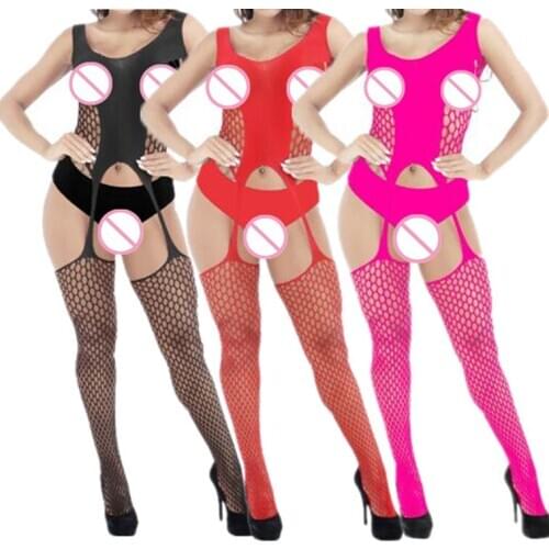 Exotic Jumpsuit Sex Women Nightwear Bodystocking Sexy Lingerie Teddies Body Suits Open Crotch Bodysuit Sleepwear Tights for Lady