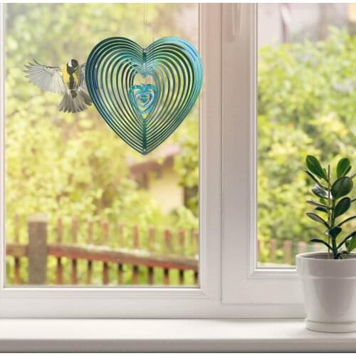 Geometric Art Heart Spinner Garden Yard Art Wind Spinners Balcony Home Outdoor Garden Decoration Crafts Ornament Dream Catcher