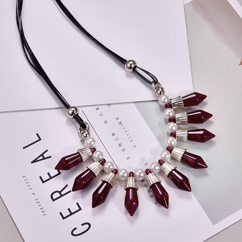HC Fashion Acrylic Geometric Pendant & Necklace Women Party Choker Necklace Bohemian 2018 Charm Sweater Coat Choker Necklaces W
