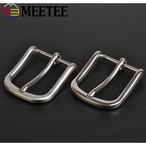 Meetee 1pc/2pcs 35mm Metal Stainless Steel Belt Buckle Pants Belts Pin Buckles Head DIY Trousers Band Leather Accessories YK401