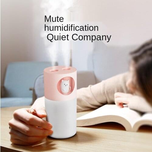 2021 New Dual-Jet Bear USB Car Humidifier Cartoon Office Home Desktop Moisturizing