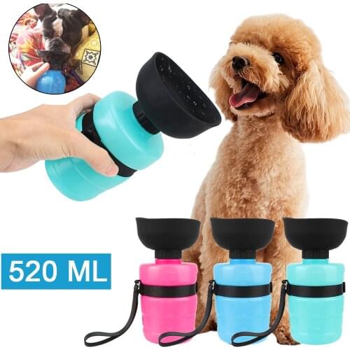 Water Jug Cup Dispenser Pet Feeder Dog Drinking Water Bottle Portable Cat Feed Bowl Foldable Squeeze Type