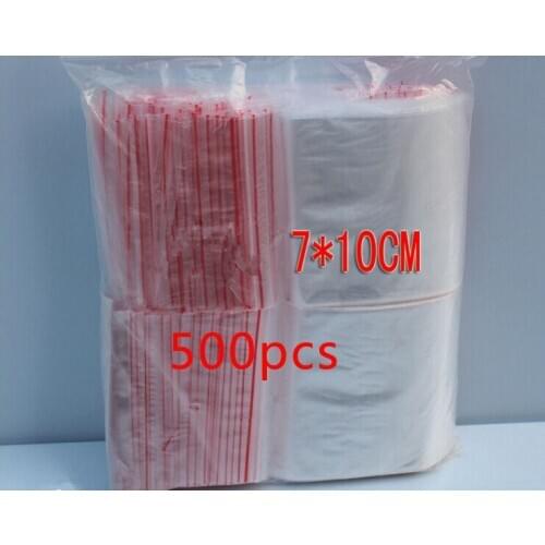500PCS 7x10cm Transparent Travel Plastic Bag Gift Packaging Bag For Necklace/jewelry Small Ziplock Clear Self Seal Bags Pe Diy