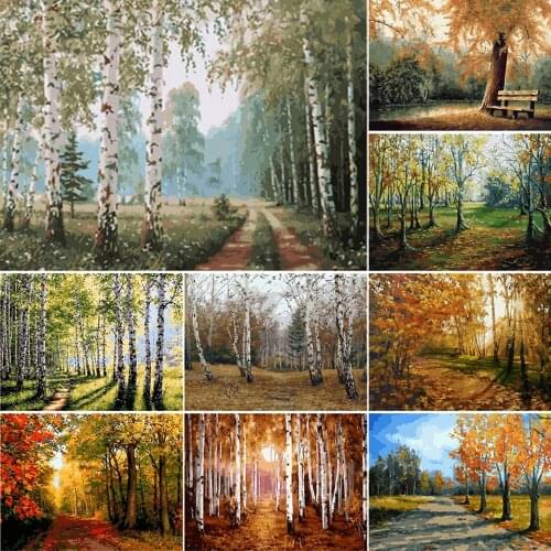 Sale 5D DIY Diamond Painting Scenery Tree Birch Cross Stitch Kit Full Square Embroidery Mosaic Art Picture of Rhinestones Decor