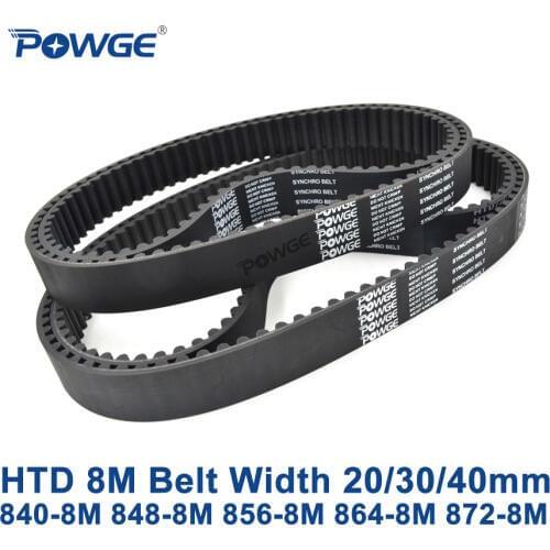 POWGE HTD 8M synchronous Timing belt C=840/848/856/864/872 width 20/30/40mm Teeth 105 106 107 108 109 HTD8M 840-8M 848-8M 872-8M