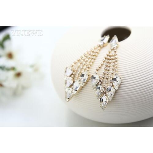 YFJEWE Austrian Crystal Gold Big Bohemian Long Dangle Drop Earrings For Women Indian Fashion Jewelry 2017