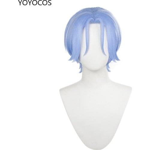 YOYOCOS Anime SK8 The Infinity Langa Hasegawa Cosplay Wig Blue Handsome Short Heat-resistant Fiber Hair Halloween Party New 2021