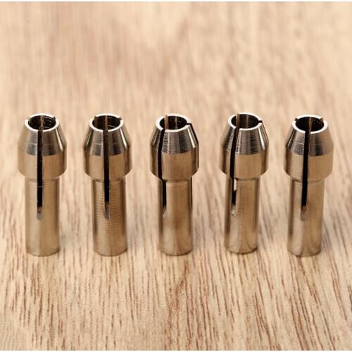 5Pcs/lot 1/8"(3.2mm) Clamping Diameter Mini Drill Brass Collet Chuck for Dremel Rotary Tool Power Tool Accessories Silver