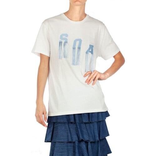 So Allure women T-shirt SOA I4036 t T-shirt soa floating Dusty blue