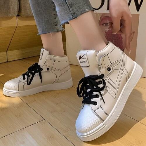 2020 Hot Flats Woman Sneakers Womens Shoes Ladies Casual Breathable Female Vulcanized Shoes Lace Up Woman Comfort Walking Shoes