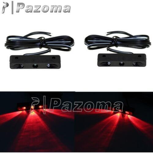 2pcs Black 3 LED Red Light Supermoto Universal Flush Turn Signal Blinker Sport Bike Motorcycle Indicators Flash Light