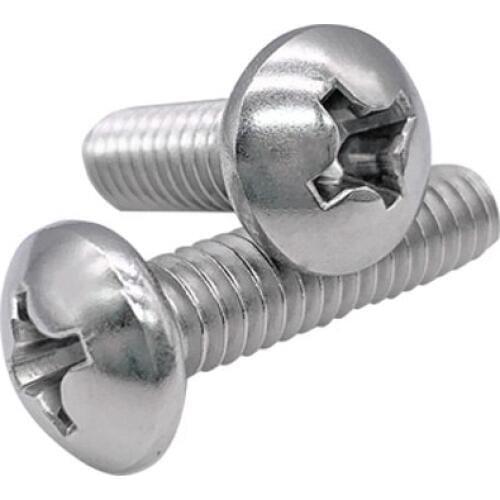 20pcs 1/4-20 Phillips round screws cross pan head screw mechanical bolts stainless steel bolt GB818