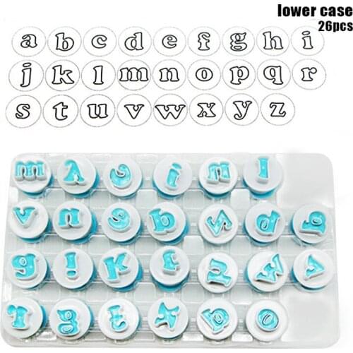 26pcs/set Capital Letters/Lower Case Letter Alphabet Cookie Mould Fondant Cake Mold Plastic Cutter