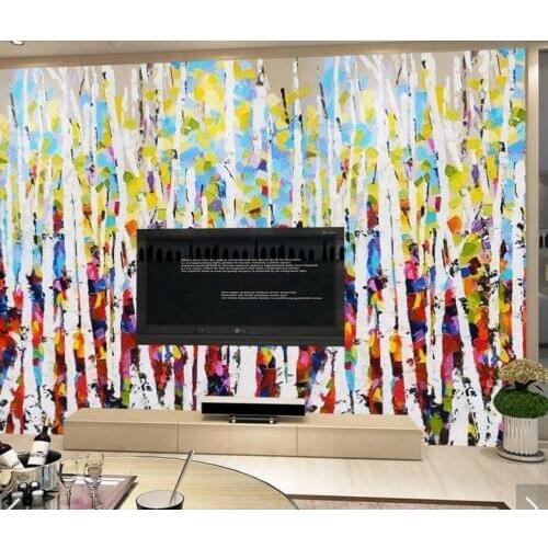 3D Birch Forest Wallpaper Wall Murals Contact Paper Home Wall Decor Wall Paper Rolls for Living Room Bedroom Customize