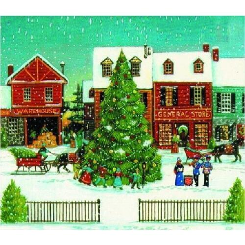 5ft x 7ft Hand Painted Tree snow christmas photo backdrop ,Muslin christmas backdrops photography,christmas studio backgrounds